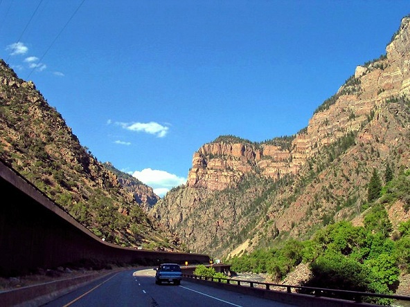 Glenwood Canyon is on the way from Grand Junction to Denver