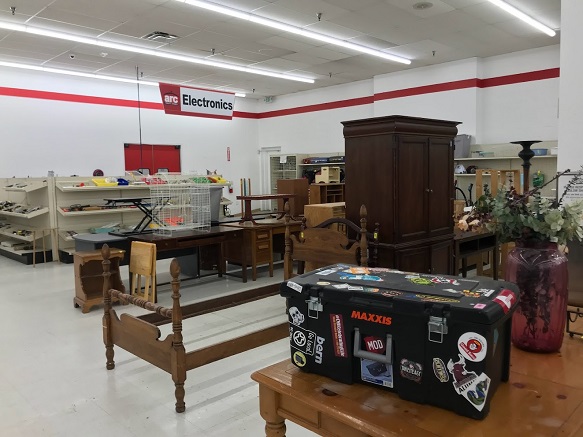 Trunks, TV trays, and even birdcages at the GJ Arc Thrift Store